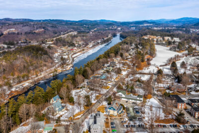 Aerial view of Hanover NH and the Connecticut River