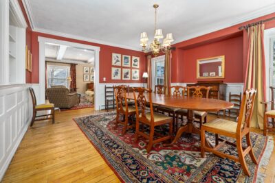 Historic millwork details in the Dining Room at 4 Occom Ridge in Hanover, NH