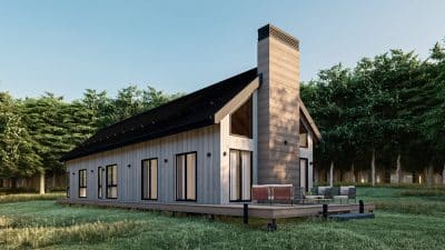 Exterior of the Mountain Stream at Quechee Jasper home model, new homes in Vermont