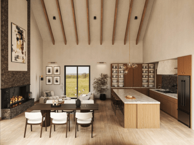 Interior of the Mountain Stream at Quechee Maple home model, new homes in Vermont